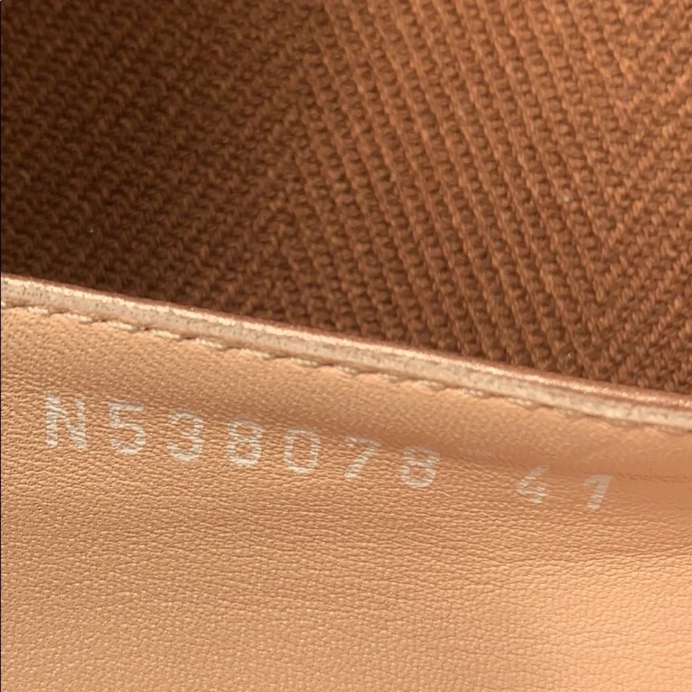 NWT AGL Made in Italy leather slip ons copper gold